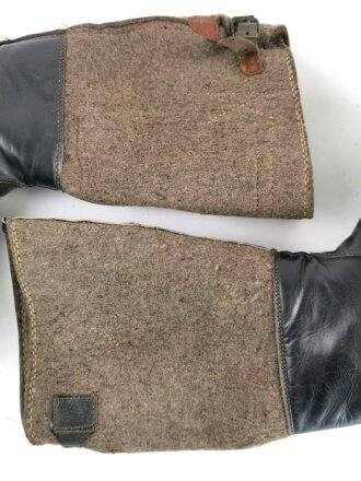 Paar Filz/ Leder Stiefel für Mannschaften der Wehrmacht. Getragenes Paar, Sohlenlänge 30cm