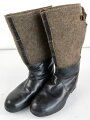 Paar Filz/ Leder Stiefel für Mannschaften der Wehrmacht. Getragenes Paar, Sohlenlänge 30cm