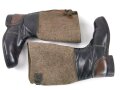 Paar Filz/ Leder Stiefel für Mannschaften der Wehrmacht. Getragenes Paar, Sohlenlänge 30cm