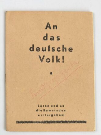 Alliertes Propagandabüchlein "An das deutsche...