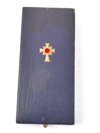 Etui für das Ehrenkreuz der Deutschen Mutter ( Mutterkreuz ) in Gold, Hersteller Ziemer & Söhne, Oberstein, sehr guter Zustand