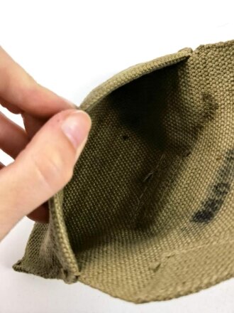 U.S. WWII Bandage pouch. Khaki, dated 1942, used