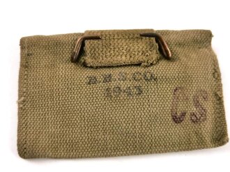 U.S. WWII Bandage pouch. Khaki, dated 1943, used