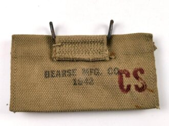 U.S. WWII Bandage pouch. Khaki, dated 1942, used