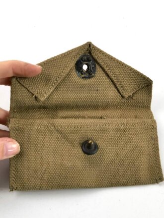 U.S. WWII Bandage pouch. Khaki, dated 1942, used