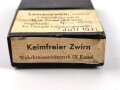 "Keimfreier Zwirn" in Verpackung, Wehrkreis Sanitätspark Kassel