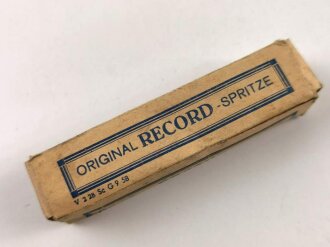 "Original RECORD Spritze" in Verpackung, 2ccm