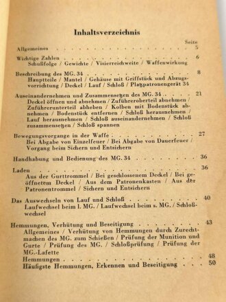 "Das M.G. 34 - Beschreibung und Handhabung als leichtes und schweres Maschinengewehr", 94 Seiten, über DIN A6