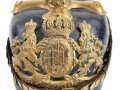 Bayern, Pickelhaube für einen Offizier der Infanterie. Ungereinigtes Stück, so direkt aus Privathaushalt stammend