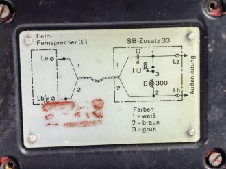 SB Zusatz 33 für den Feldfernsprecher 33. Funktion nicht geprüft, datiert 1941