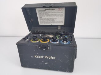 "Kabel-Prüfer" Wehrmacht datiert 1942. Kabelprüfgerät für Feldfernkabel. Originallack, Funktion nicht geprüft