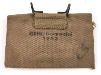 U.S. WWII Bandage pouch. Khaki, dated 1943, used