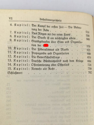 Adolf Hitler "Mein Kampf" rote Dünndruckausgabe von 1940. Leichter Wasserschaden