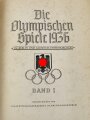 Sammelbilderalbum "Olympia 1936" - Band 1 Die Olympischen Spiele 1936 in Berlin und Garmisch-Partenkirchen, 165 Seiten, komplett,, Einband abgegriffen