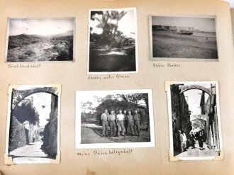 Afrikakorps, Fotoalbum eines Angehörigen wohl 90. Leichte Afrikadivision mit 4 eingeklebten Feldpostbriefen mit Palmenstempeln