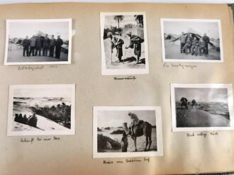 Afrikakorps, Fotoalbum eines Angehörigen wohl 90. Leichte Afrikadivision mit 4 eingeklebten Feldpostbriefen mit Palmenstempeln