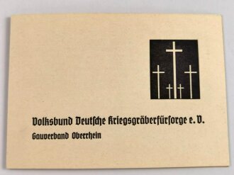 Volksbund Deutsche Kriegsgräberfürsorge e.V., Gauverband Oberrhein, Mitgliedsausweis, ausgestellt 1943