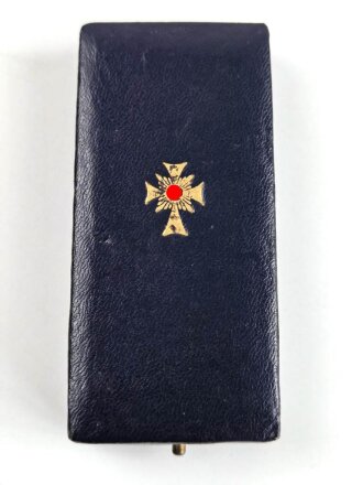 Ehrenkreuz der Deutschen Mutter ( Mutterkreuz ) in Gold im Etui, dieses mit Hersteller C.F. Zimmermann, Pforzheim, Etui schließt nicht ganz