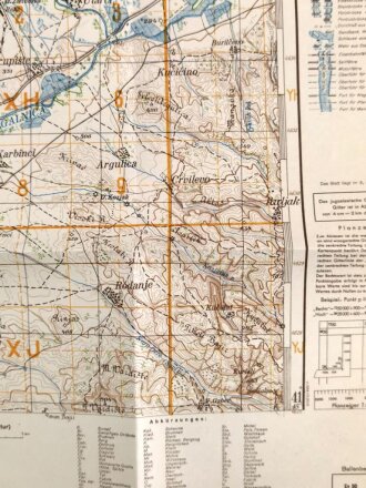 Deutsche Heereskarte 1943 "Zletovo" Nordmazedonien