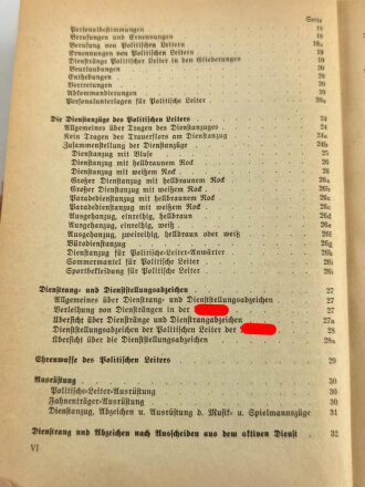 Organisationsbuch der NSDAP, 7.Auflage 1943. Einband defekt, sonst gut