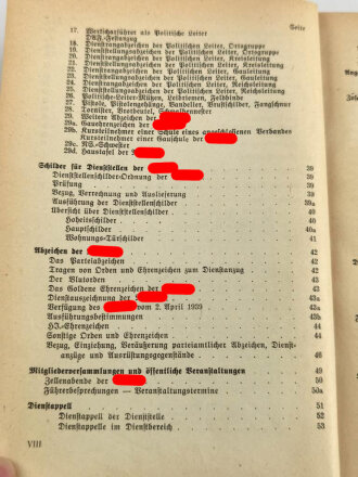 Organisationsbuch der NSDAP, 7.Auflage 1943. Einband defekt, sonst gut