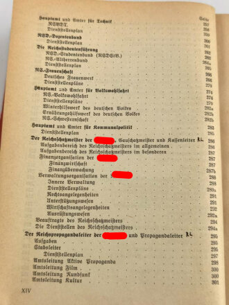 Organisationsbuch der NSDAP, 7.Auflage 1943. Einband defekt, sonst gut