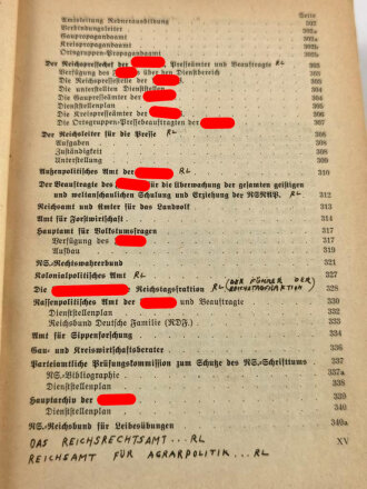 Organisationsbuch der NSDAP, 7.Auflage 1943. Einband defekt, sonst gut