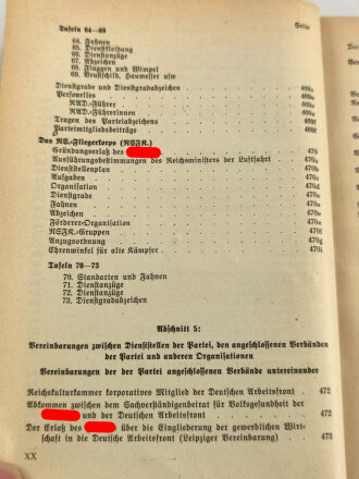 Organisationsbuch der NSDAP, 7.Auflage 1943. Einband defekt, sonst gut