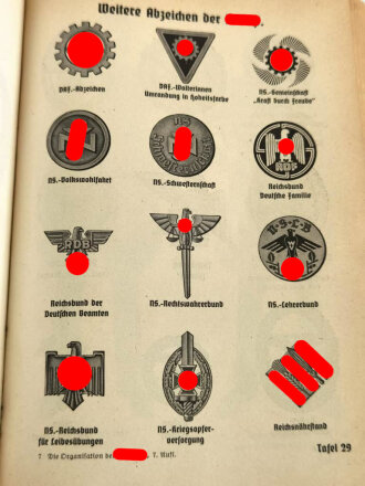 Organisationsbuch der NSDAP, 7.Auflage 1943. Einband defekt, sonst gut