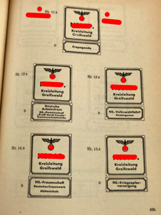 Organisationsbuch der NSDAP, 7.Auflage 1943. Einband defekt, sonst gut