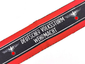 Armbinde "Deutscher Volkssturm Wehrmacht", sehr guter Zustand, unkonfektioniertes Stück