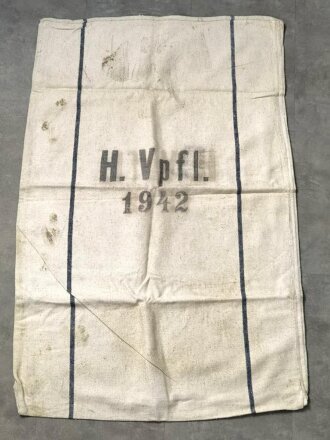 Grosser Sack für Heeresverpflegung datiert 1942, gebrauchtes Stück, ungereinigt