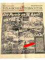 Völkischer Beobachter, kostenlose Sonderausgabe, "Die Parole am 10. April:" 1938