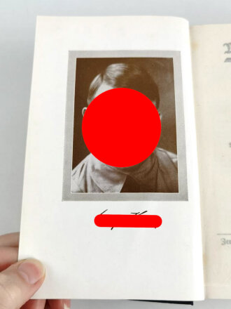 Adolf Hitler "Mein Kampf" Blaue Ganzleinenausgabe. Komplett, zum 25 jährigen Dienstjubiläum 1941 überreicht durch die Rheinisch-Westfälische Strassen- und Kleinbahn GmbH