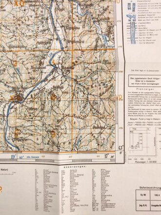 Deutsche Heereskarte 1943 "Bijelo Poljei" Montenegro