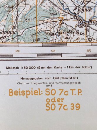 Deutsche Heereskarte 1943 "Prokuplje" Serbien