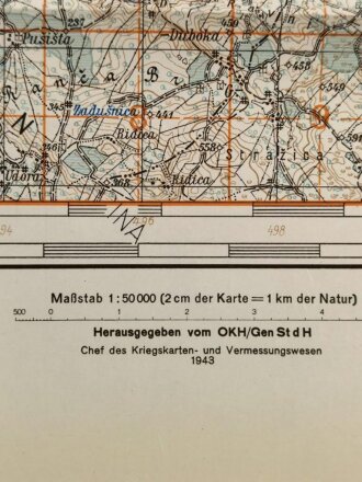 Deutsche Heereskarte 1943 "Stolac" Bosnien und Herzegowina
