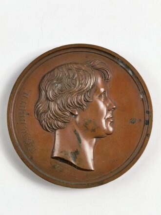 Personen Medaille 1846 aus Bronze "Beuth"  Peter Christian Wilhelm (1781-1853), Reformator des Gewerbewesens, Ministerialbeamter und Mitglied des Stabsrates. Durchmesser 79mm.