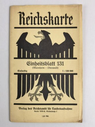 Reichskarte, Einheitsblatt 131, Mannheim - Odenwald