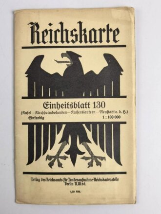 Reichskarte, Einheitsblatt 130, Kusel - Kirchheimbolanden - Kaiserslautern - Neustadt a. d. W.