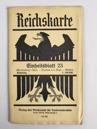 Reichskarte, Einheitsblatt 23, Greifenberg i. Pom. - Tretow a. d. Rega - Wollin