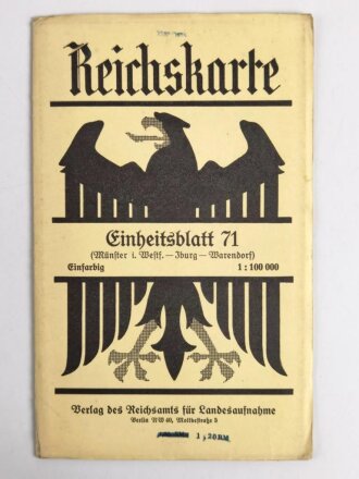 Reichskarte, Einheitsblatt 71, Münster i. Westf. - Iburg - Warendorf