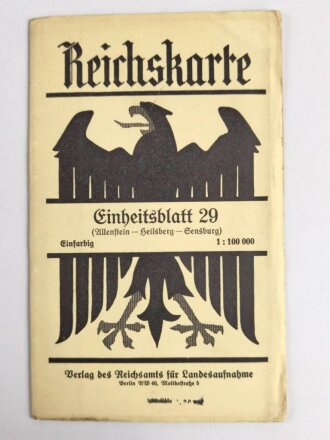 Reichskarte, Einheitsblatt 29, Allenstein - Heilsberg - Gensburg