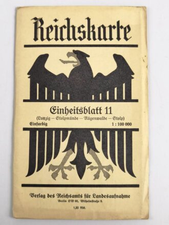 Reichskarte, Einheitsblatt 11, Lanzig - Stolpmünde - Rügenwalde - Stolp