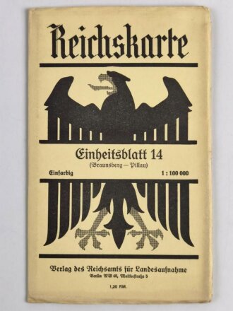 Reichskarte, Einheitsblatt 14, Braunsberg - Pillau