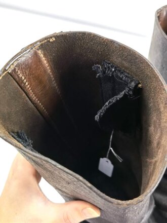 Paar Marschstiefel für Mannschaften der Wehrmacht. Stark getragen, ungereinigt, Sohlenlänge 29,5cm