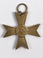 Kriegsverdienstkreuz 2. Klasse ohne Schwerter mit Bandabschnitt, Hersteller 4 im Bandring für " Steinhauer & Lück, Lüdenscheid " Buntmetall