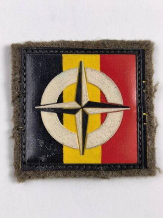 NATO, Ärmelabzeichen " Belgische Unterstützungstruppen ( bis 1963 ) " Rückseitig mit Kleberesten