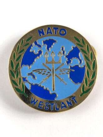 NATO, Metallabzeichen " Nato Westlant / Western Atlantic Command Norfolk " Durchmesser 44 mm