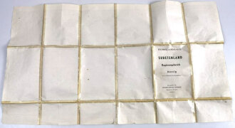 Heimat-Landkarte, Sudetenland, Regierungsbezirk Aussig, 1937, Rückseite mit Tesa verstärkt, Maße: 47 x 85 cm